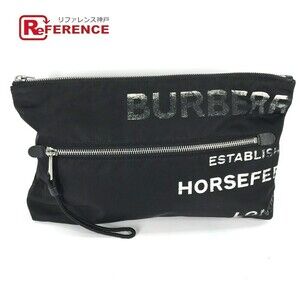 Burberry Horseferry Nylon Clutch Bag Black